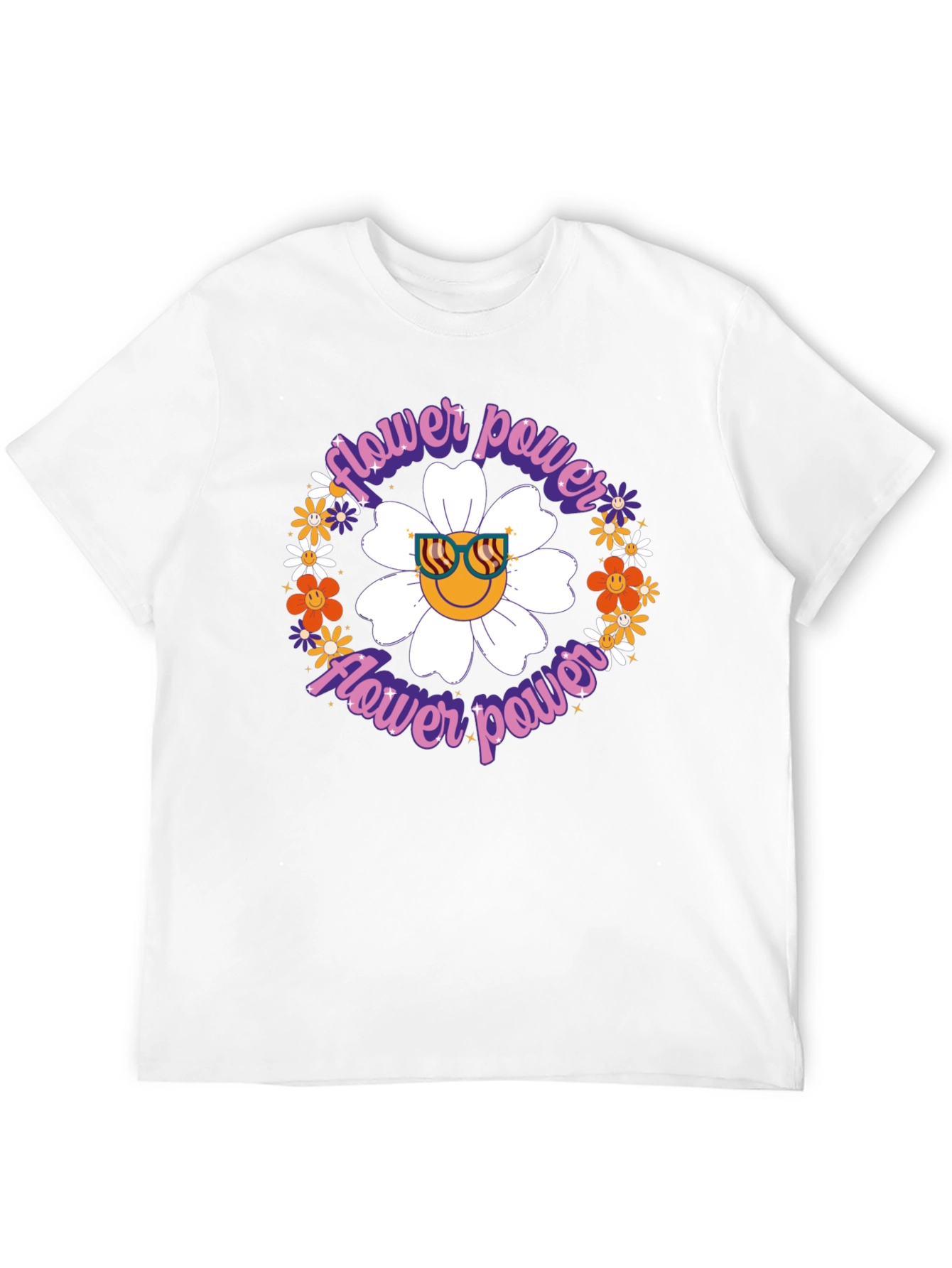 Flower Power Graphic T-Shirt - Retro Style