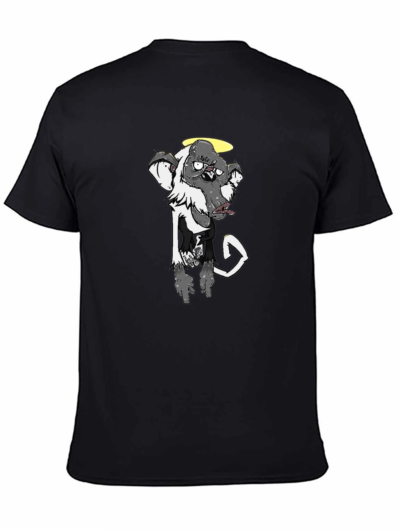 Cool Graphic Tee - Monkey with Halo - Black