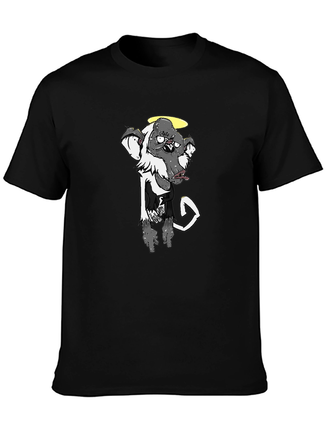 Cool Graphic Tee - Monkey with Halo - Black