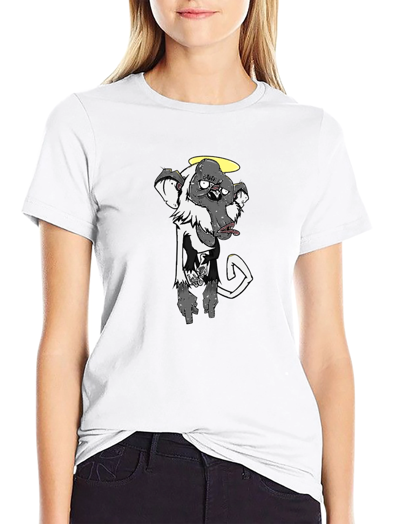 Cool Graphic Tee - Monkey with Halo - Black