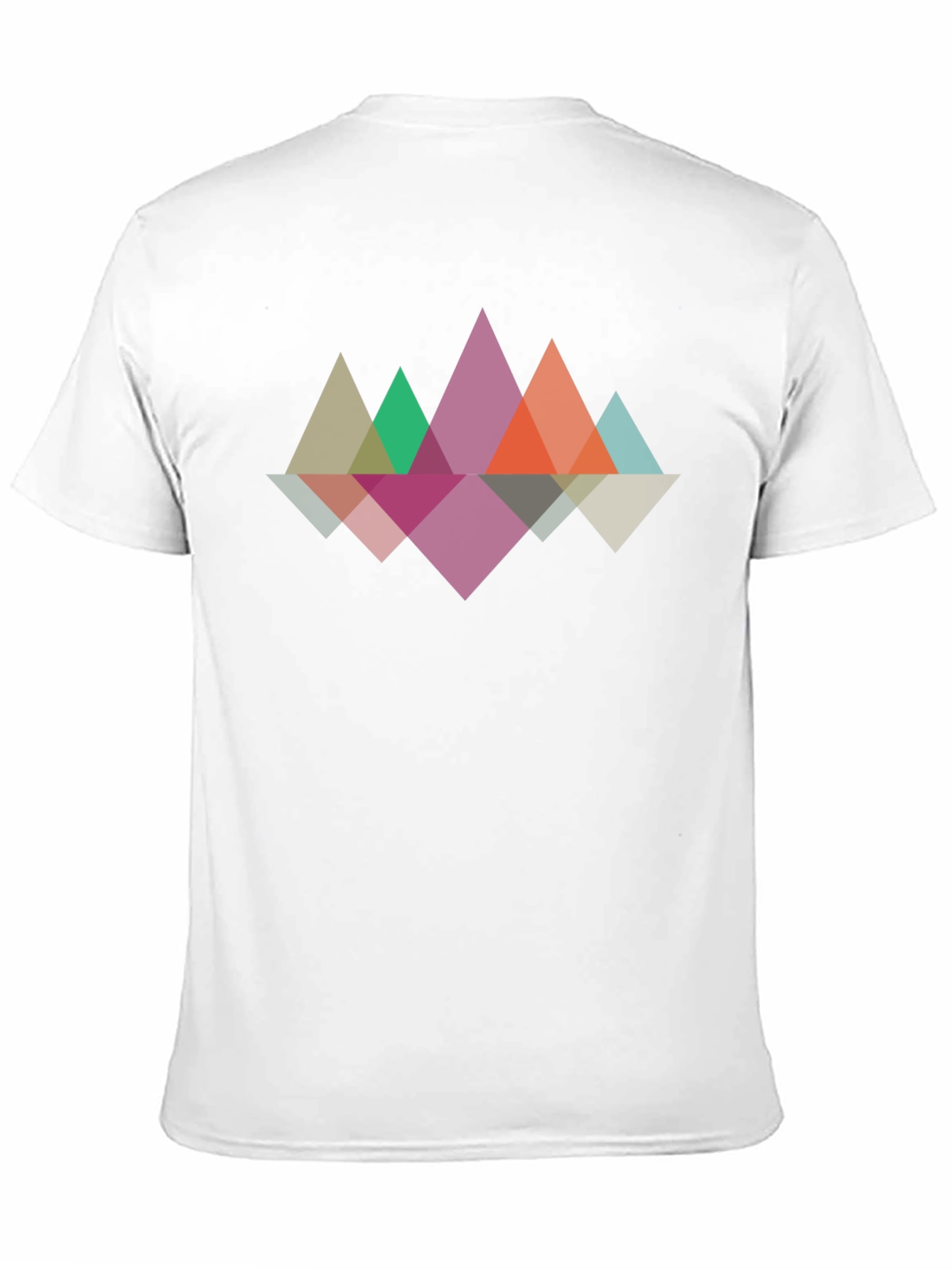 Geometric Mountain Reflection Graphic Tee - Black