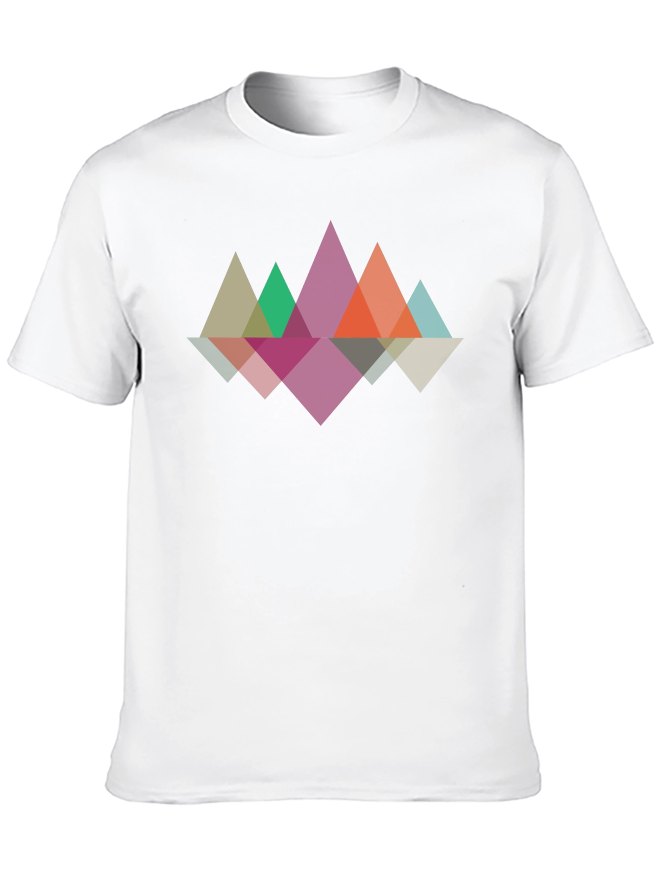 Geometric Mountain Reflection Graphic Tee - Black