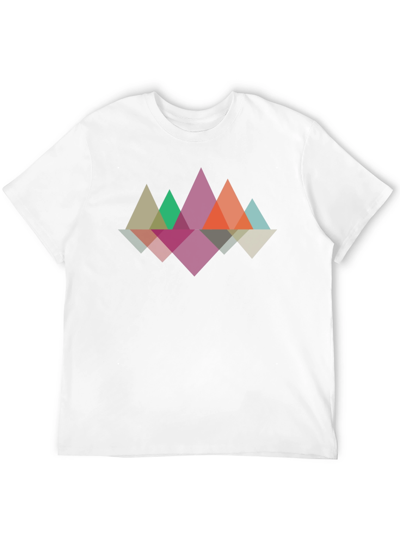 Geometric Mountain Reflection Graphic Tee - Black