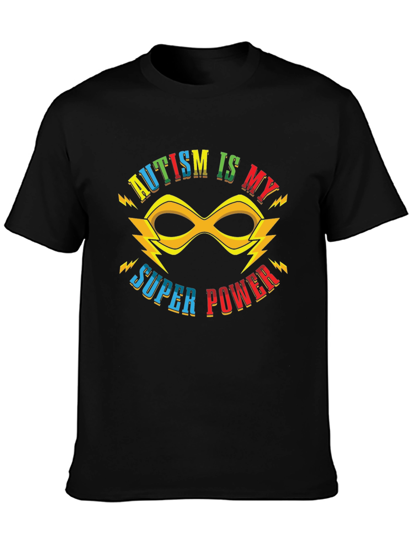 Autism is My Super Power Black T-Shirt
