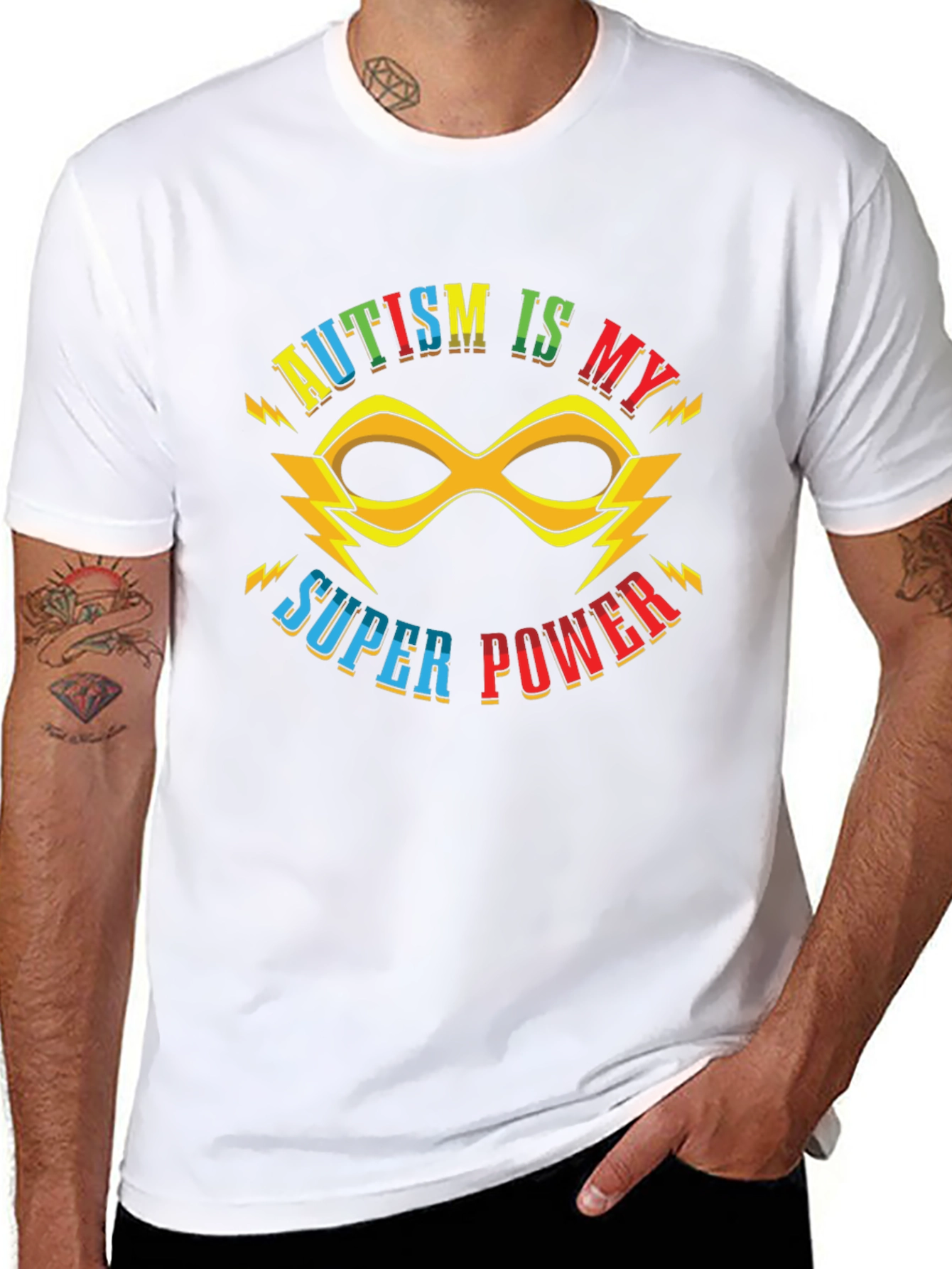 Autism is My Super Power Black T-Shirt