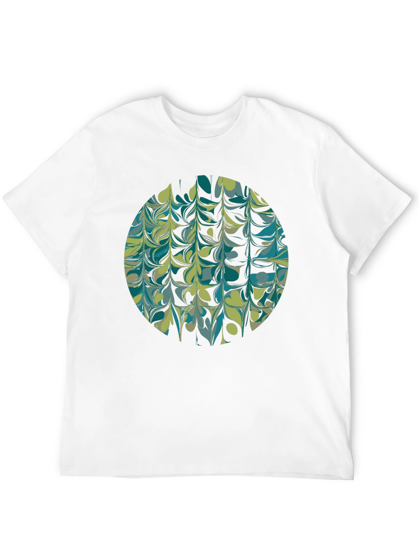 Abstract Marble Circle Graphic Tee - Black