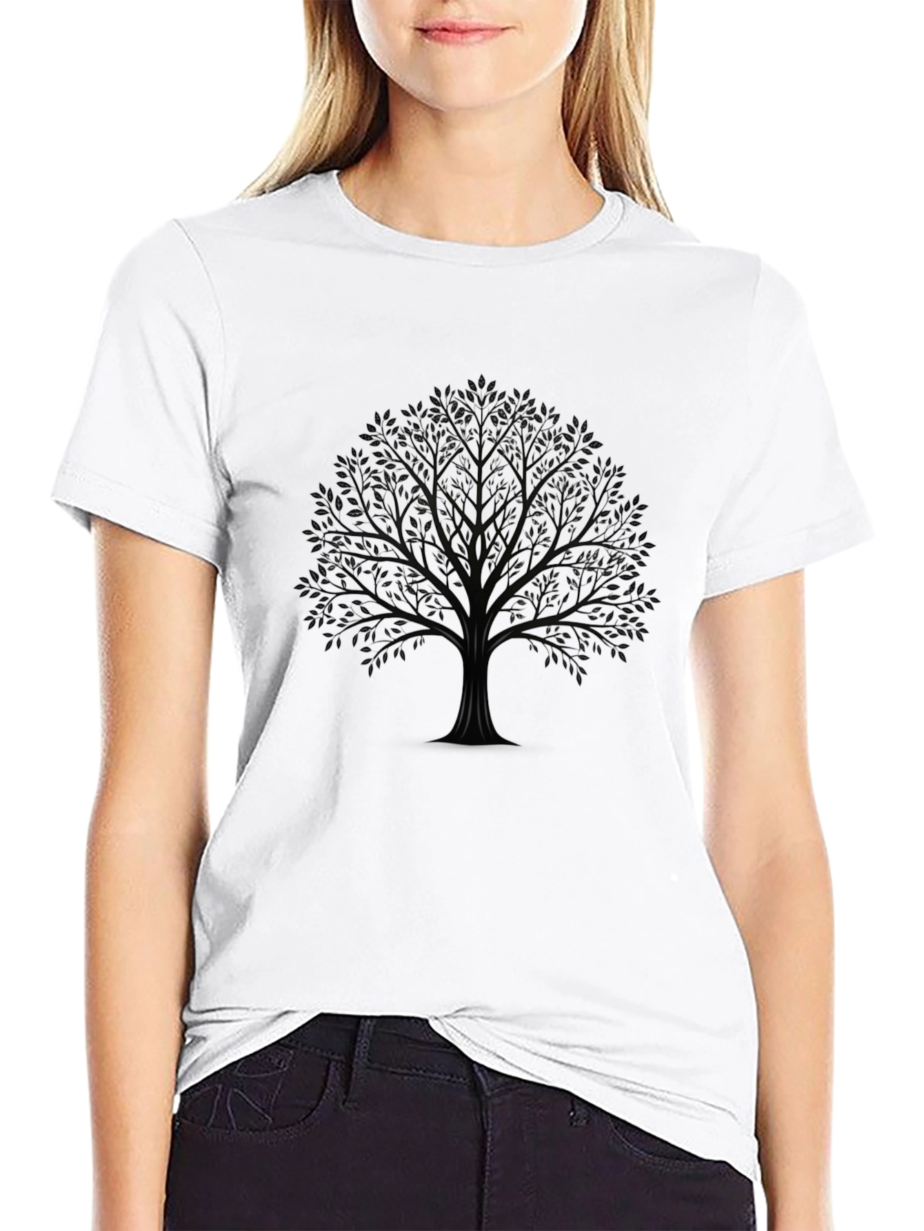 Mens Black Tree Graphic T-Shirt