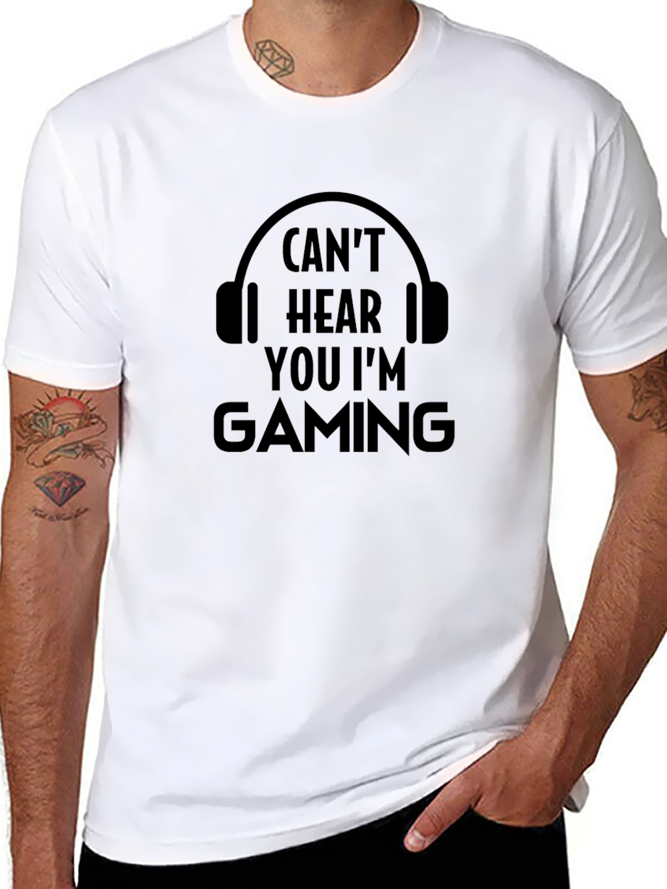 Cant Hear You Im Gaming - Black T-Shirt