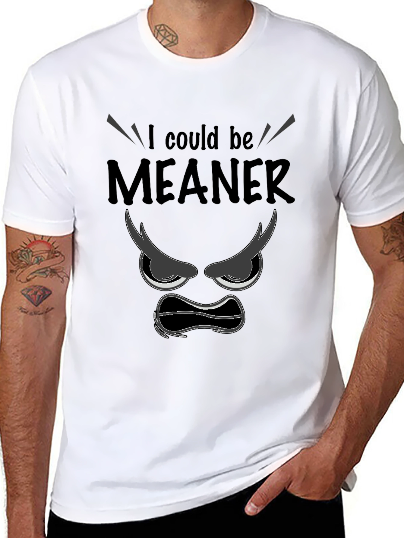 I Could Be Meaner Black Graphic T-Shirt