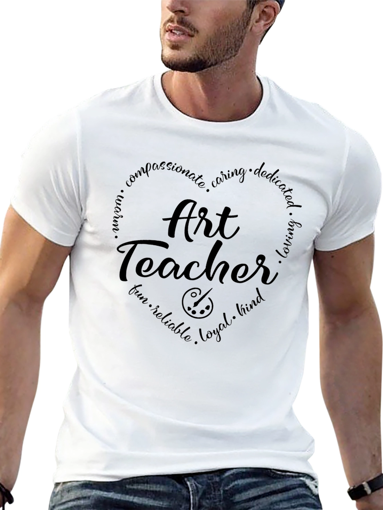Art Teacher Heart Graphic Tee