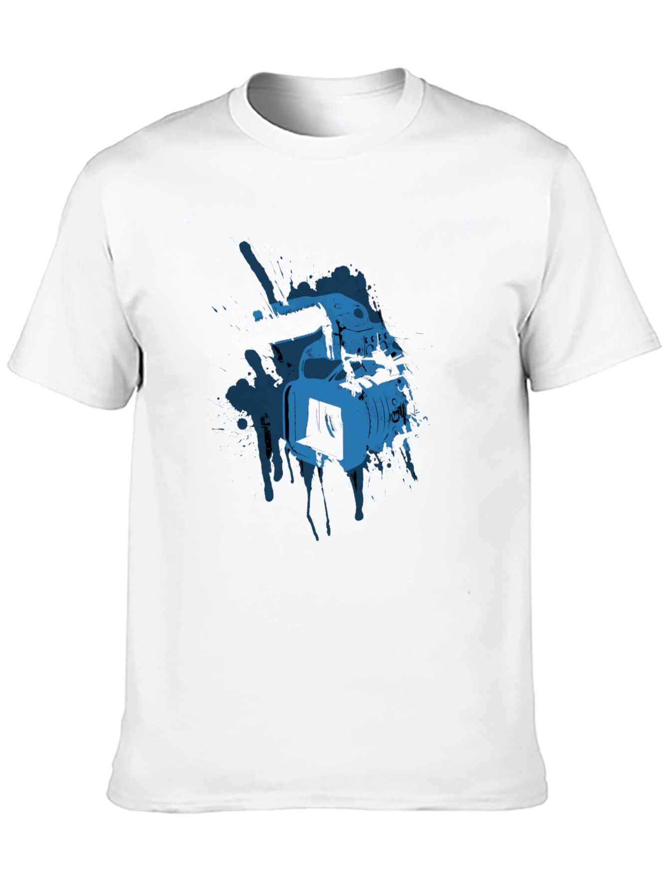 Cool Camera Graphic Tee - Black Cotton T-Shirt