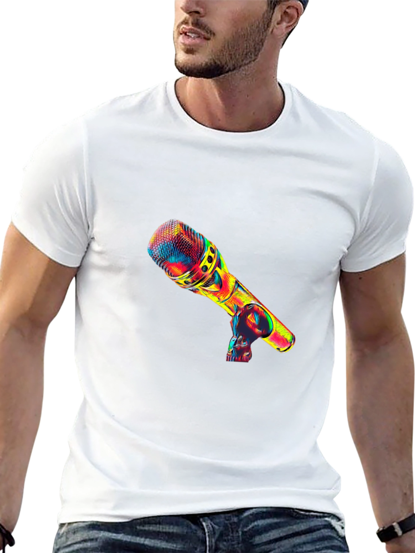 Vivid Microphone Graphic Tee - Music Lovers Apparel