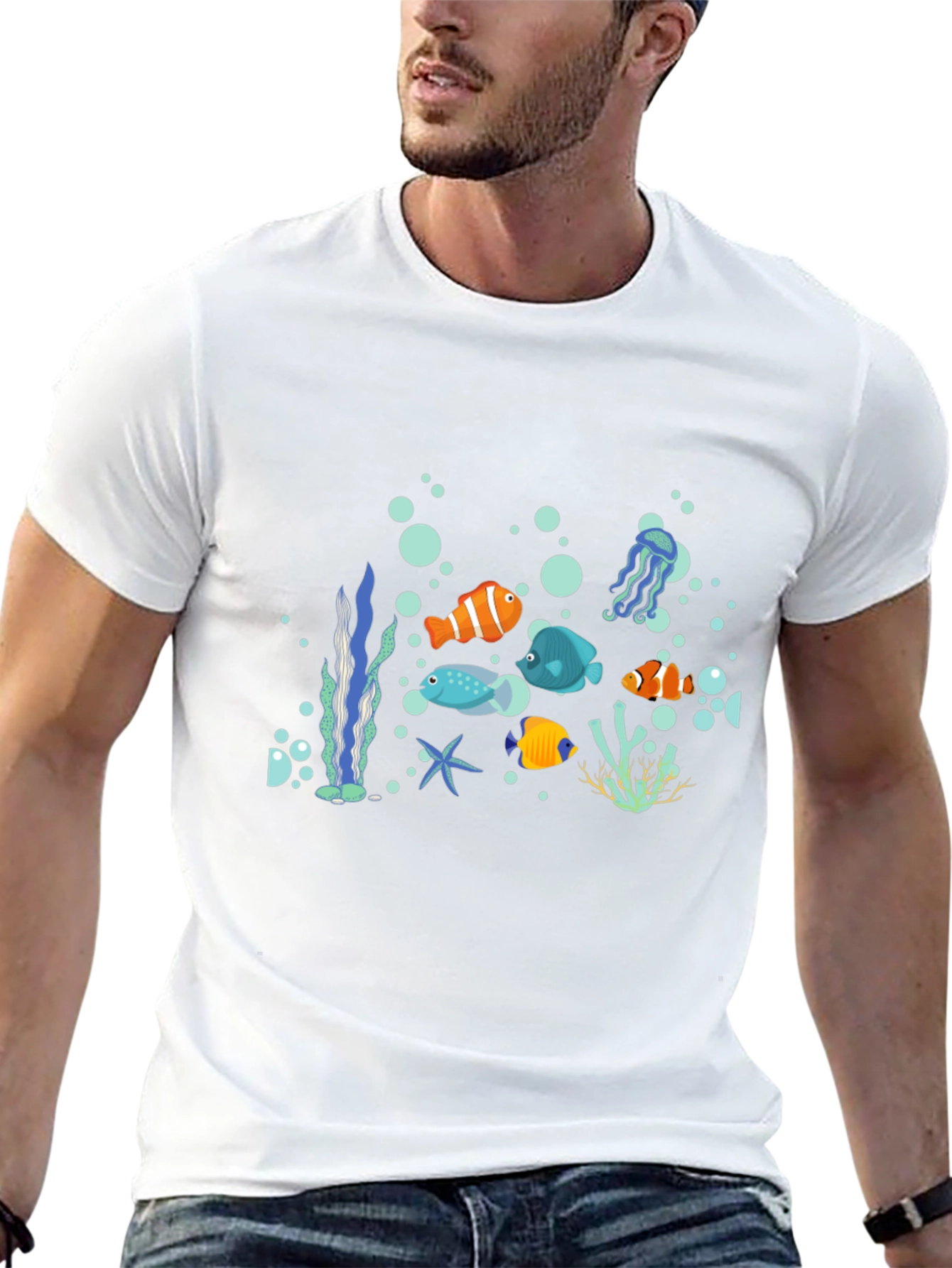 Ocean Life Graphic Print Tee