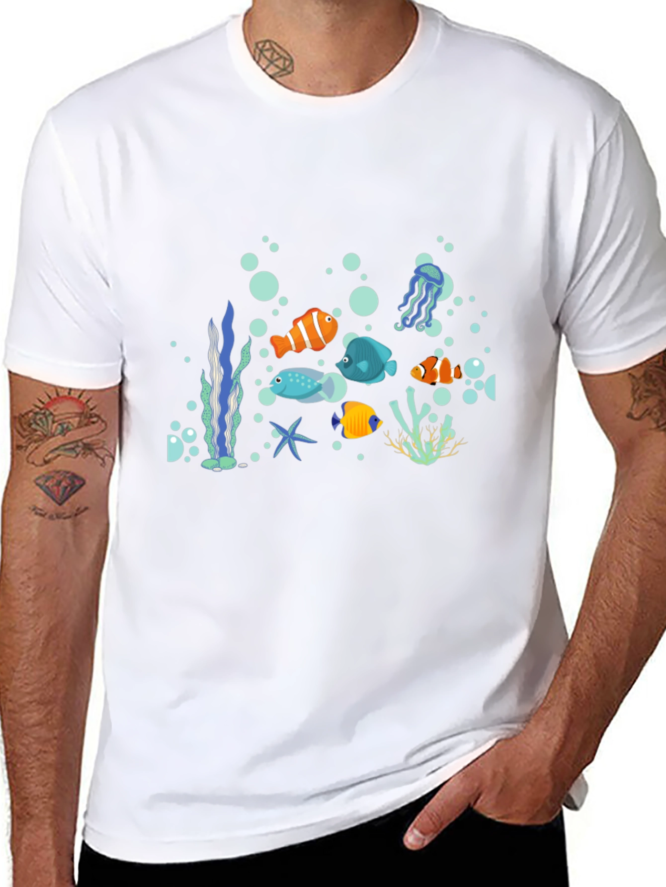 Ocean Life Graphic Print Tee