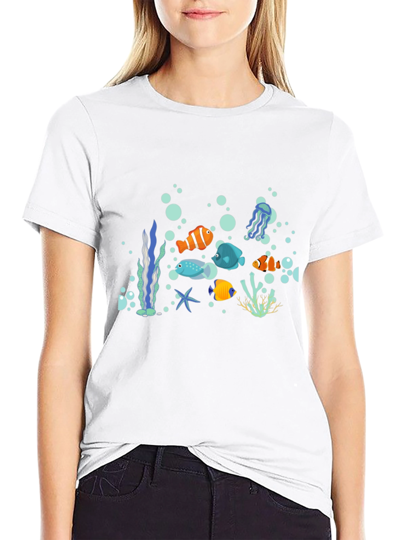 Ocean Life Graphic Print Tee