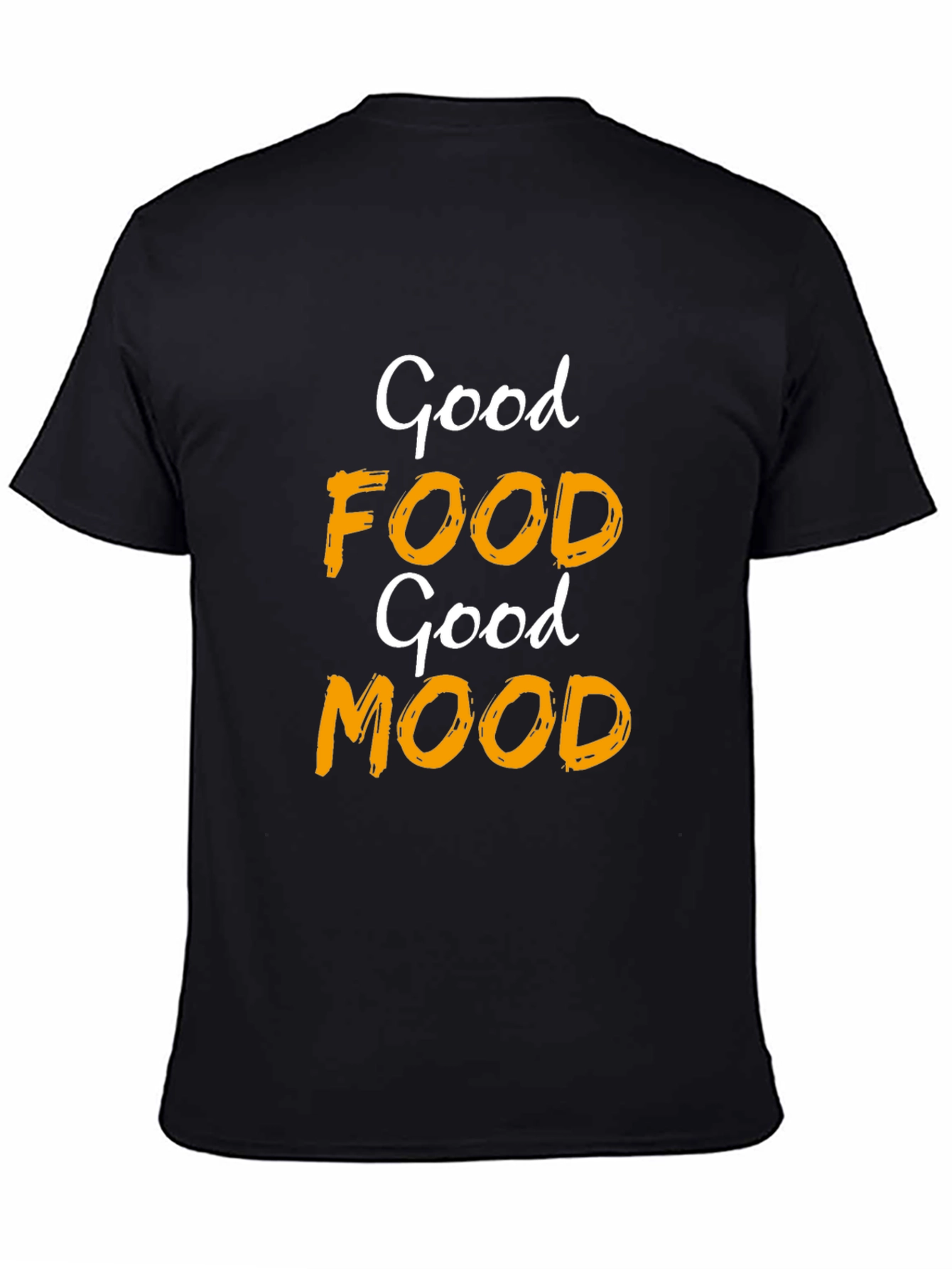Good Food Good Mood Black Graphic T-Shirt