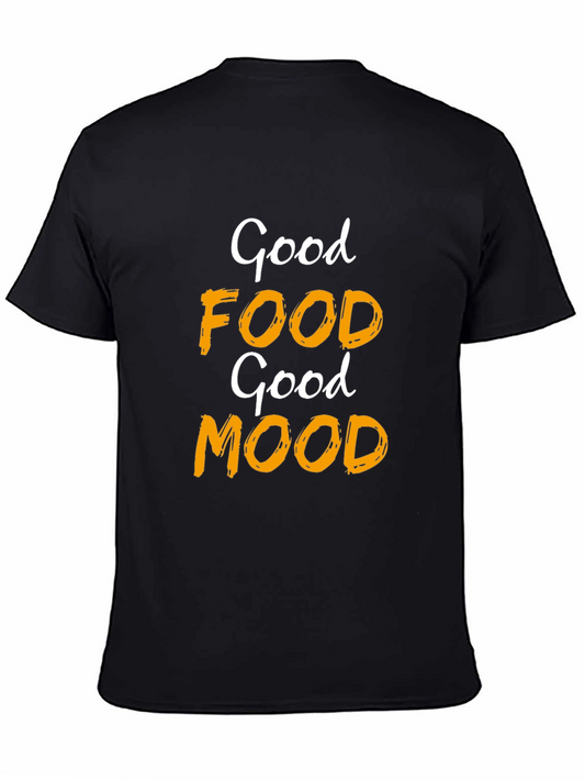 Good Food Good Mood Black Graphic T-Shirt