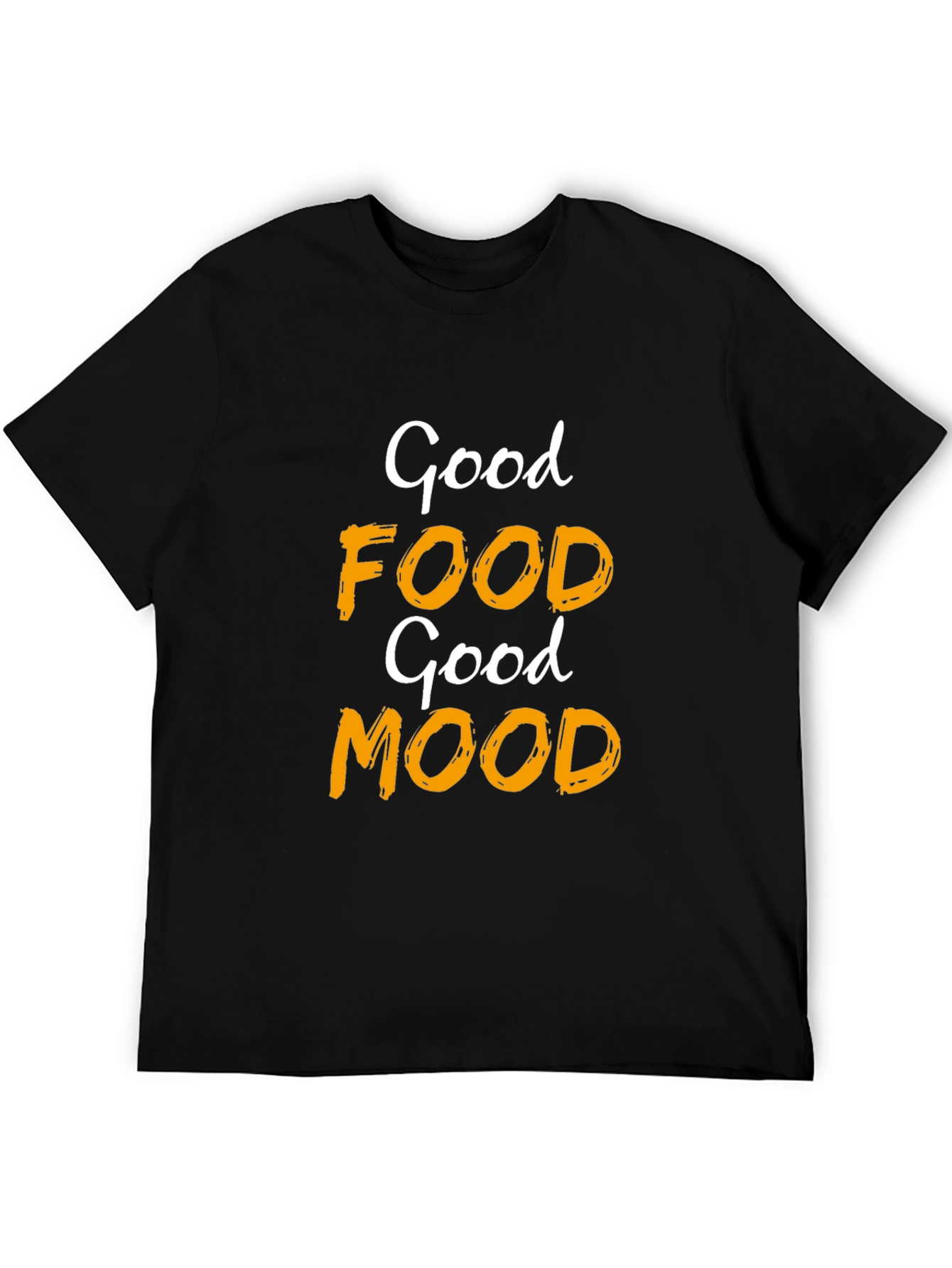 Good Food Good Mood Black Graphic T-Shirt