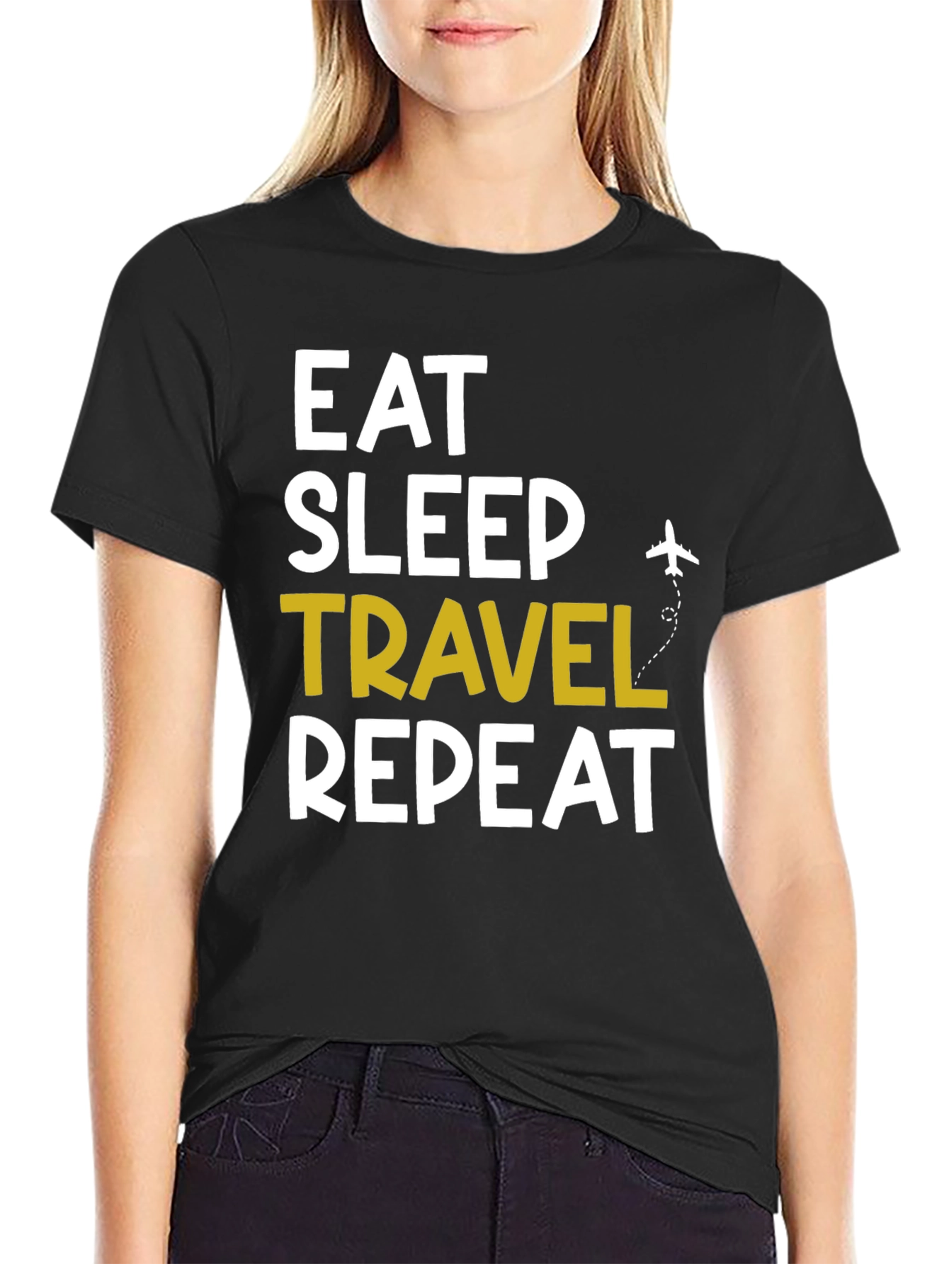 Eat Sleep Travel Repeat Graphic Tee