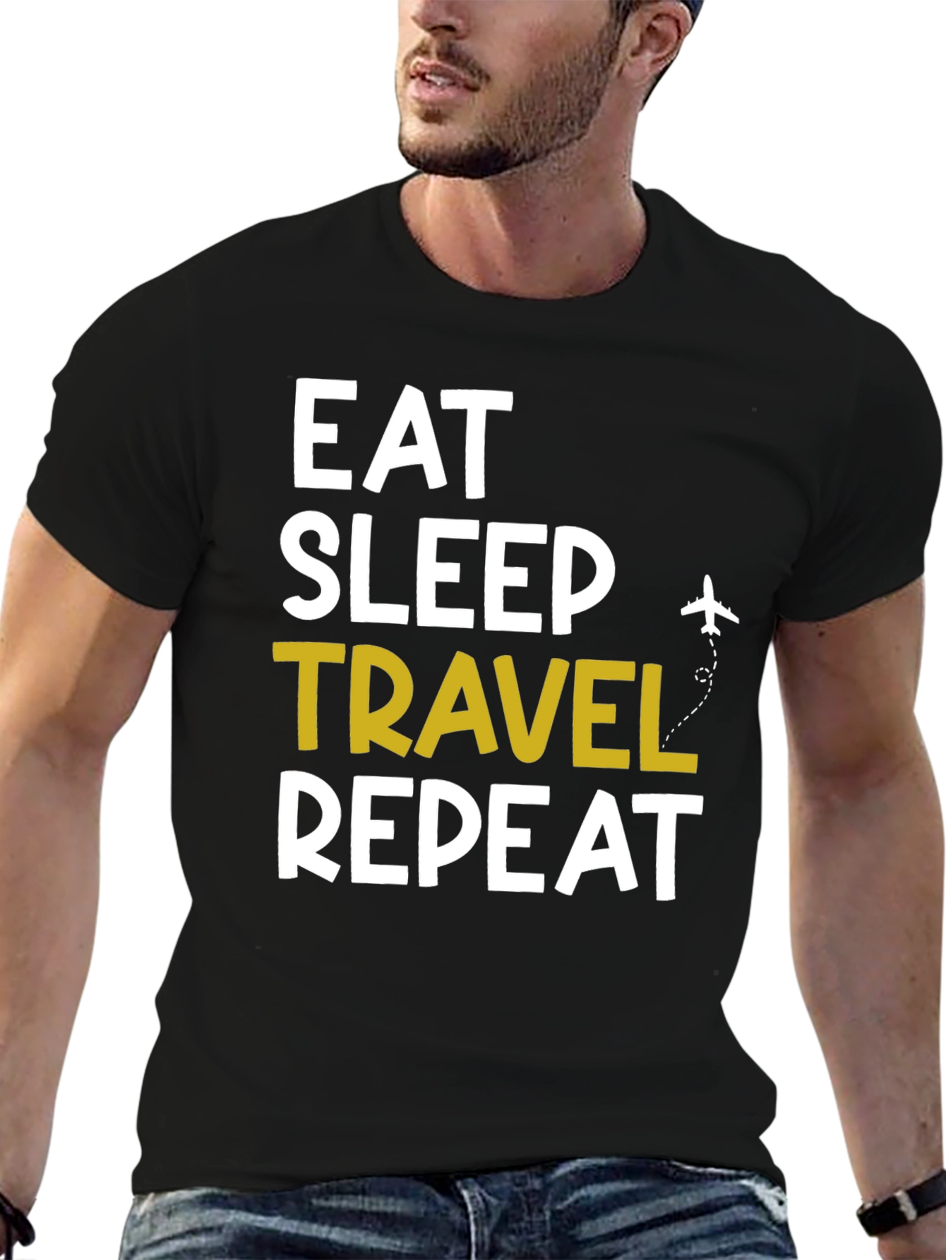 Eat Sleep Travel Repeat Graphic Tee