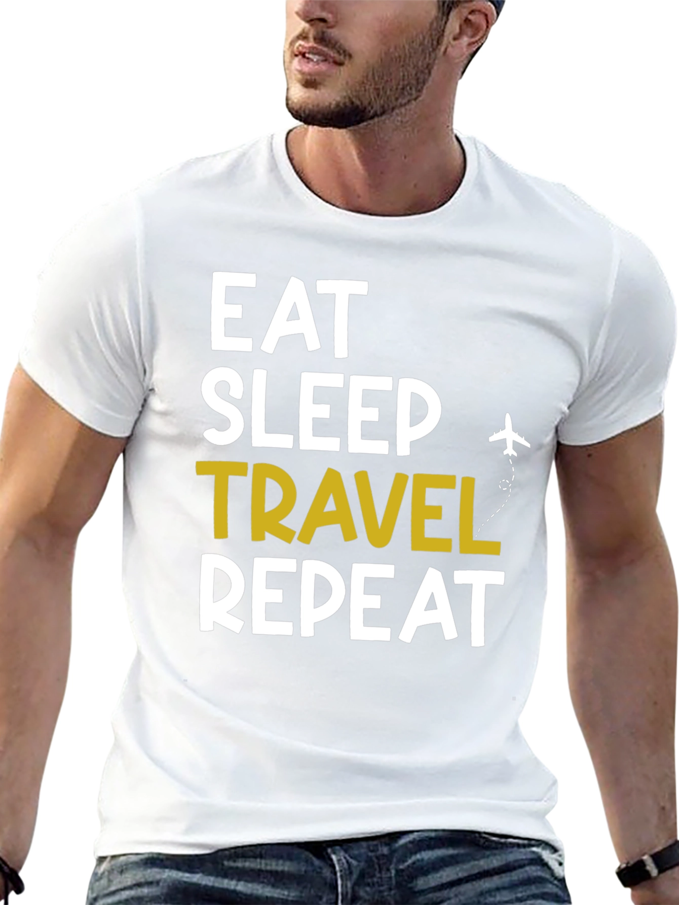 Eat Sleep Travel Repeat Graphic Tee