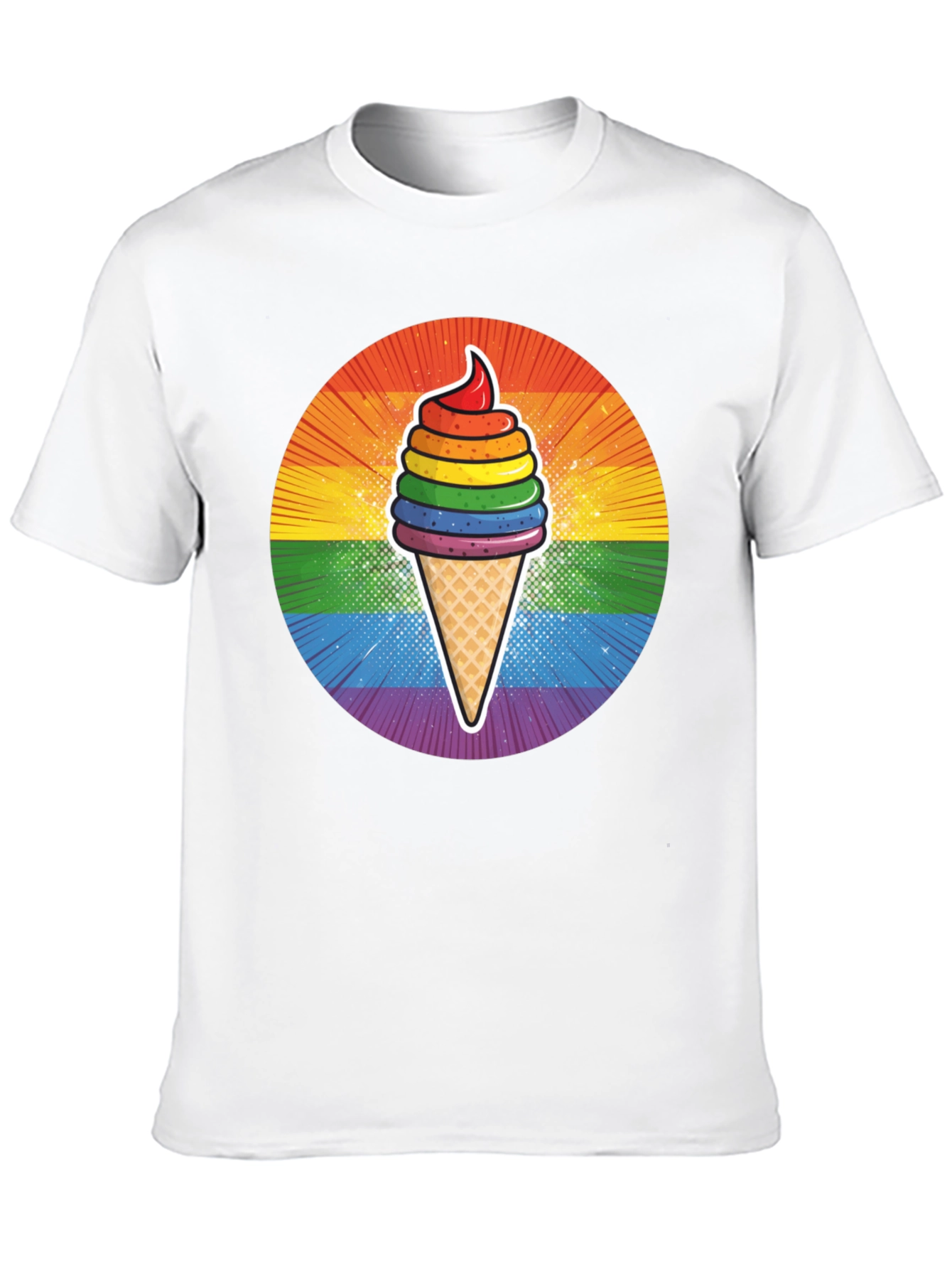Rainbow Ice Cream Graphic T-Shirt