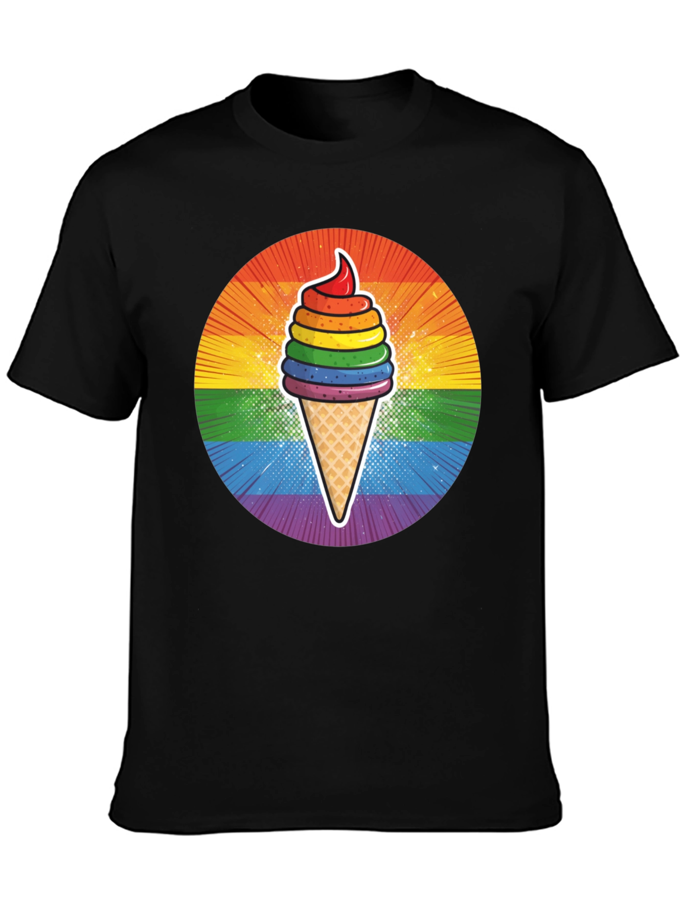 Rainbow Ice Cream Graphic T-Shirt