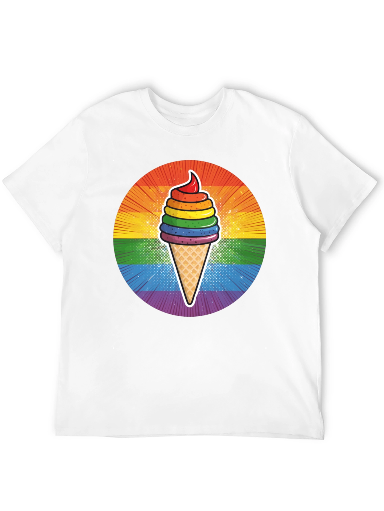 Rainbow Ice Cream Graphic T-Shirt