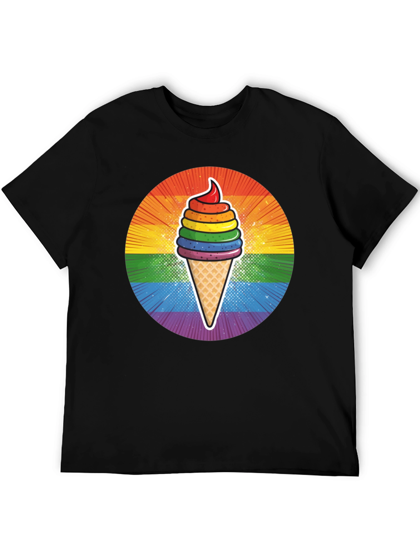 Rainbow Ice Cream Graphic T-Shirt