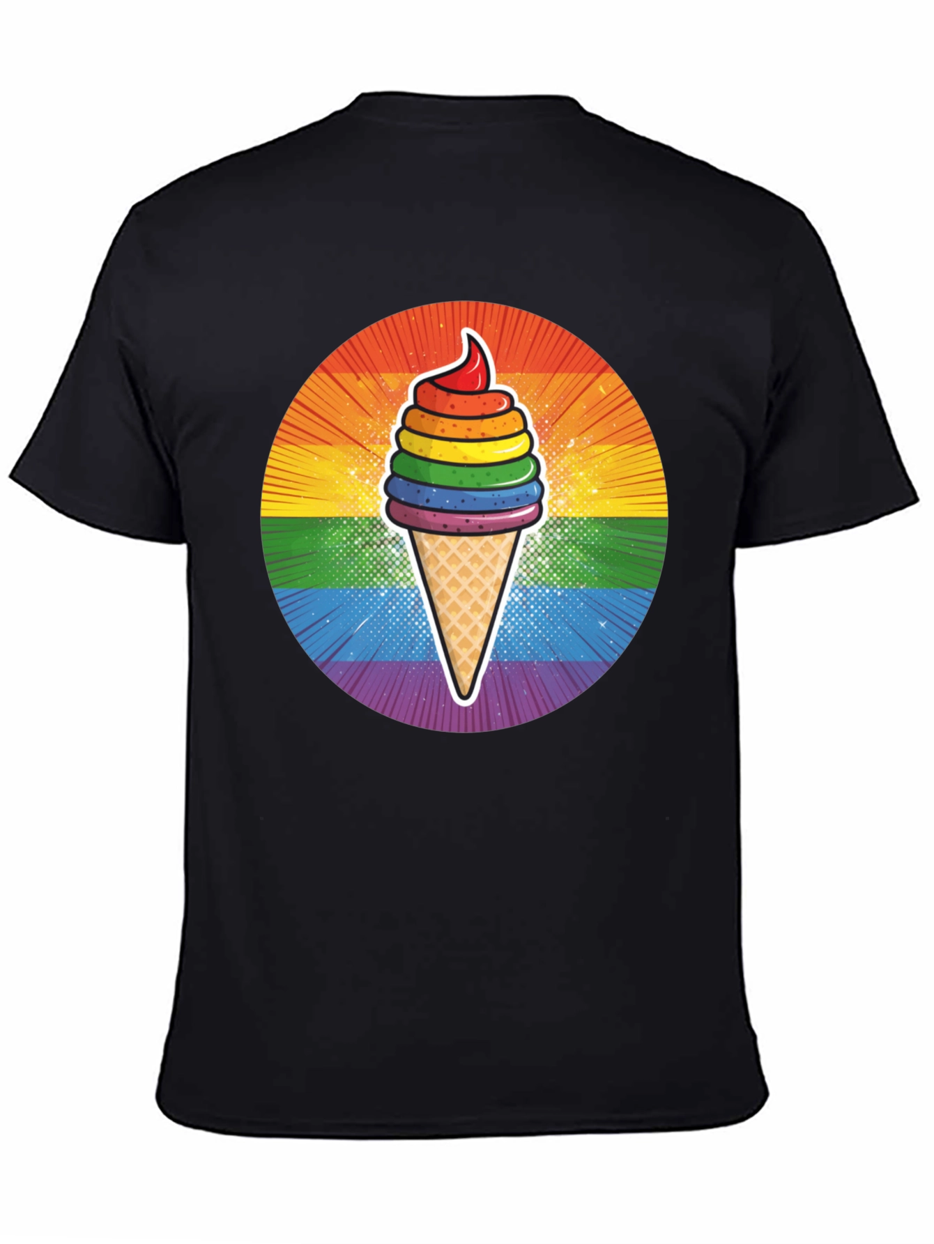 Rainbow Ice Cream Graphic T-Shirt