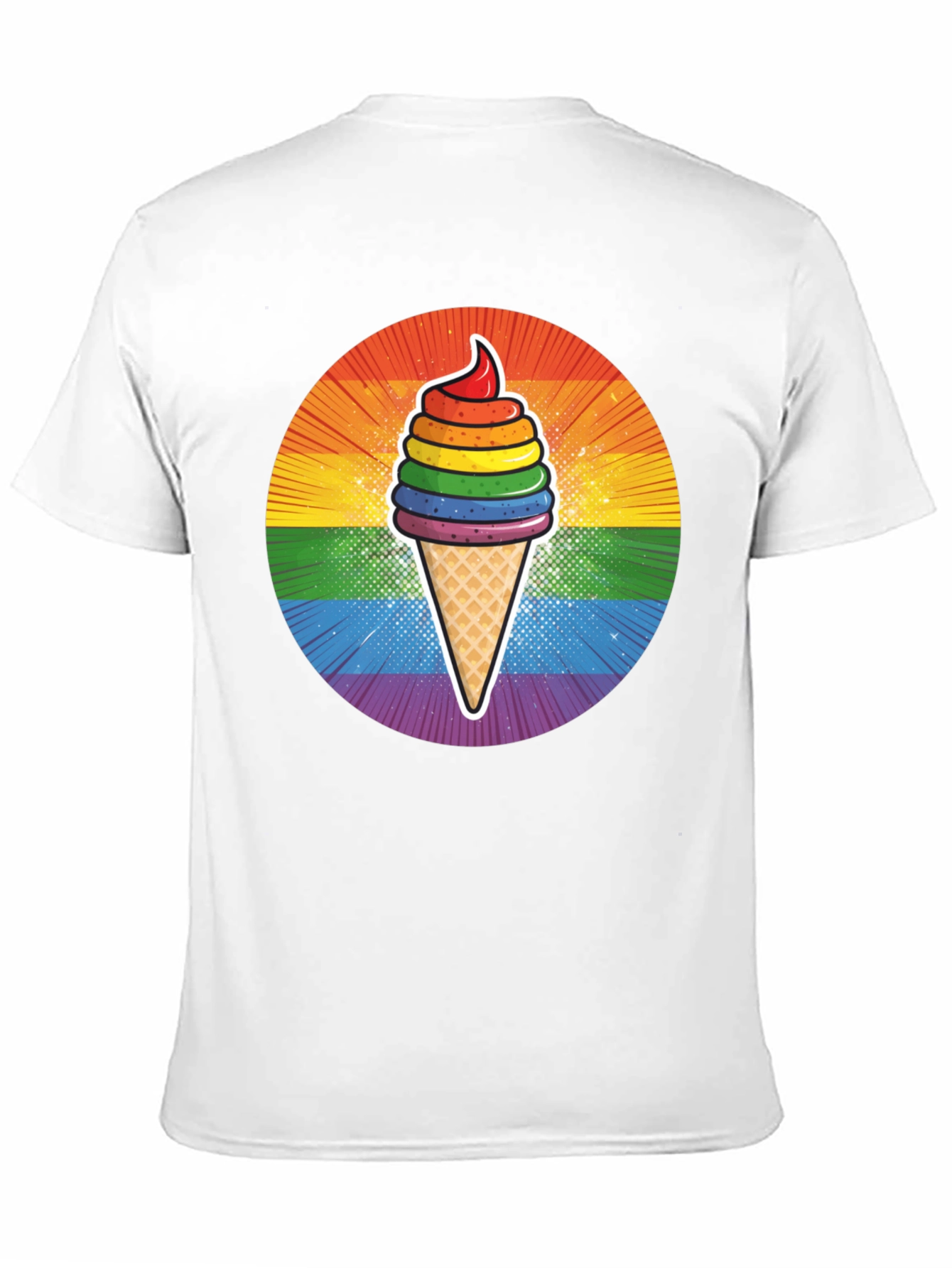 Rainbow Ice Cream Graphic T-Shirt