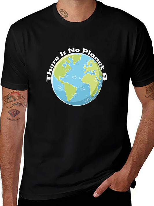 No Planet B Earth Graphic Tee - Black Cotton