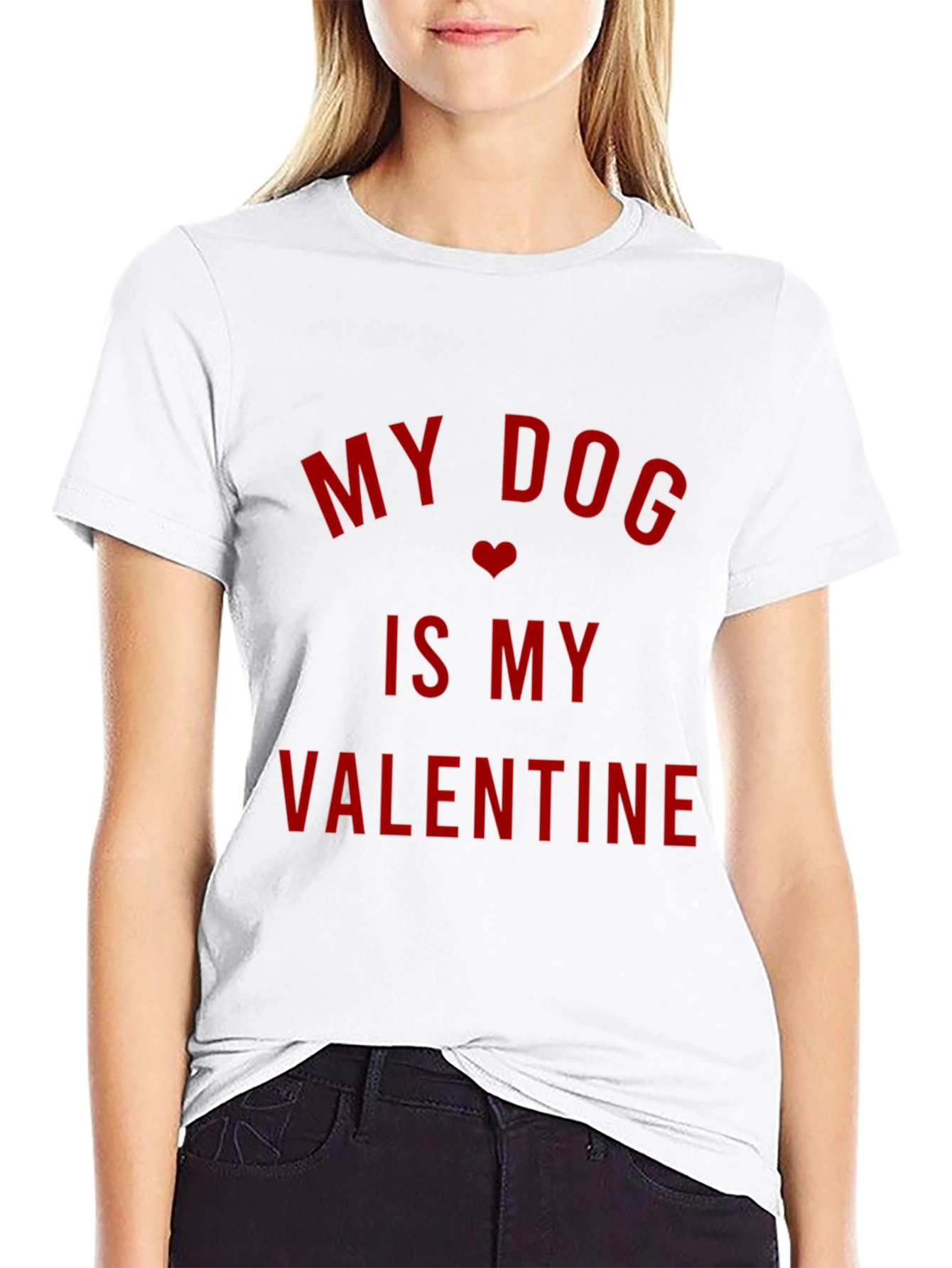 My Dog Is My Valentine - Mens Black T-Shirt