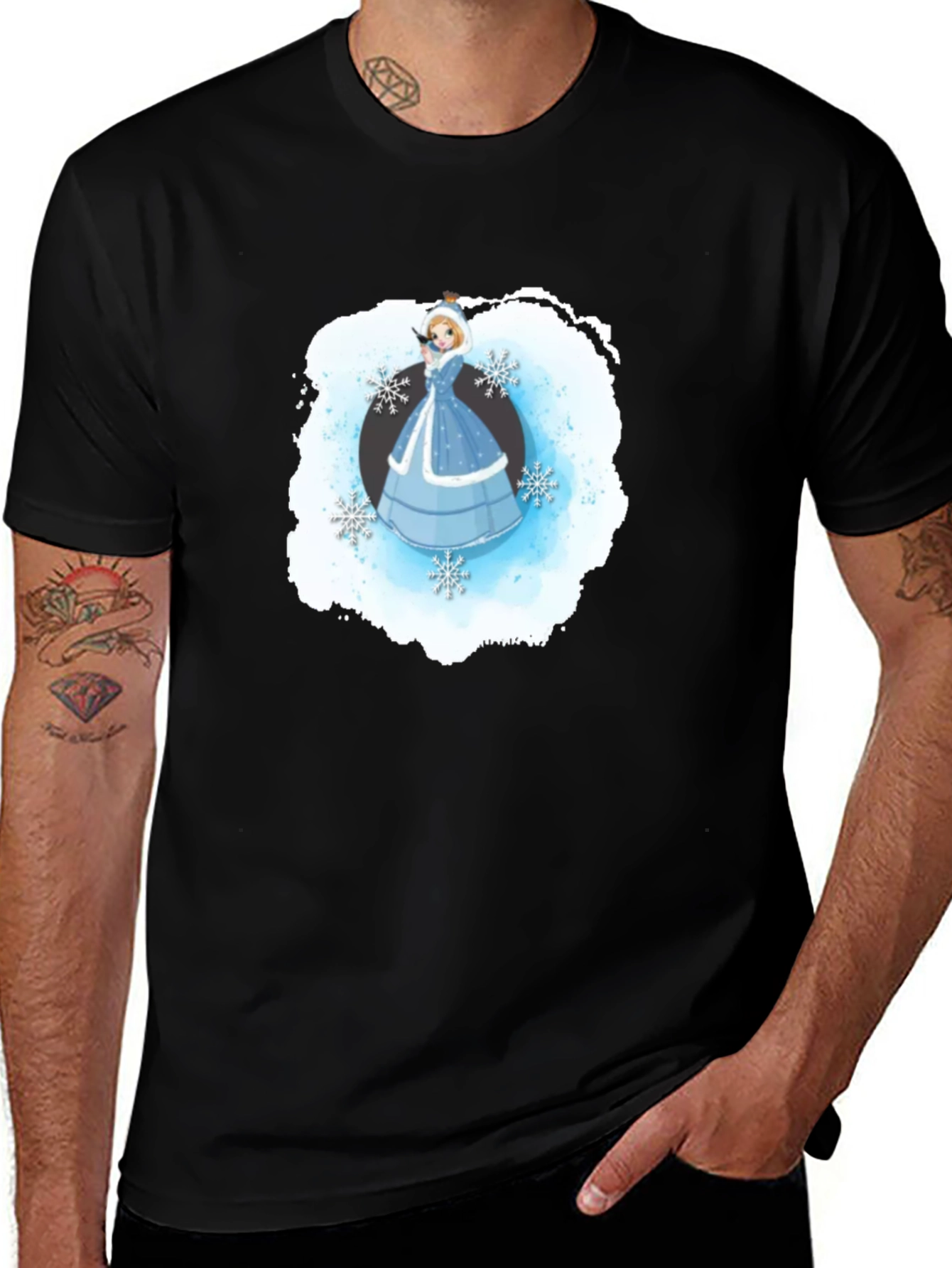 Winter Princess T-Shirt Black Cotton Blend