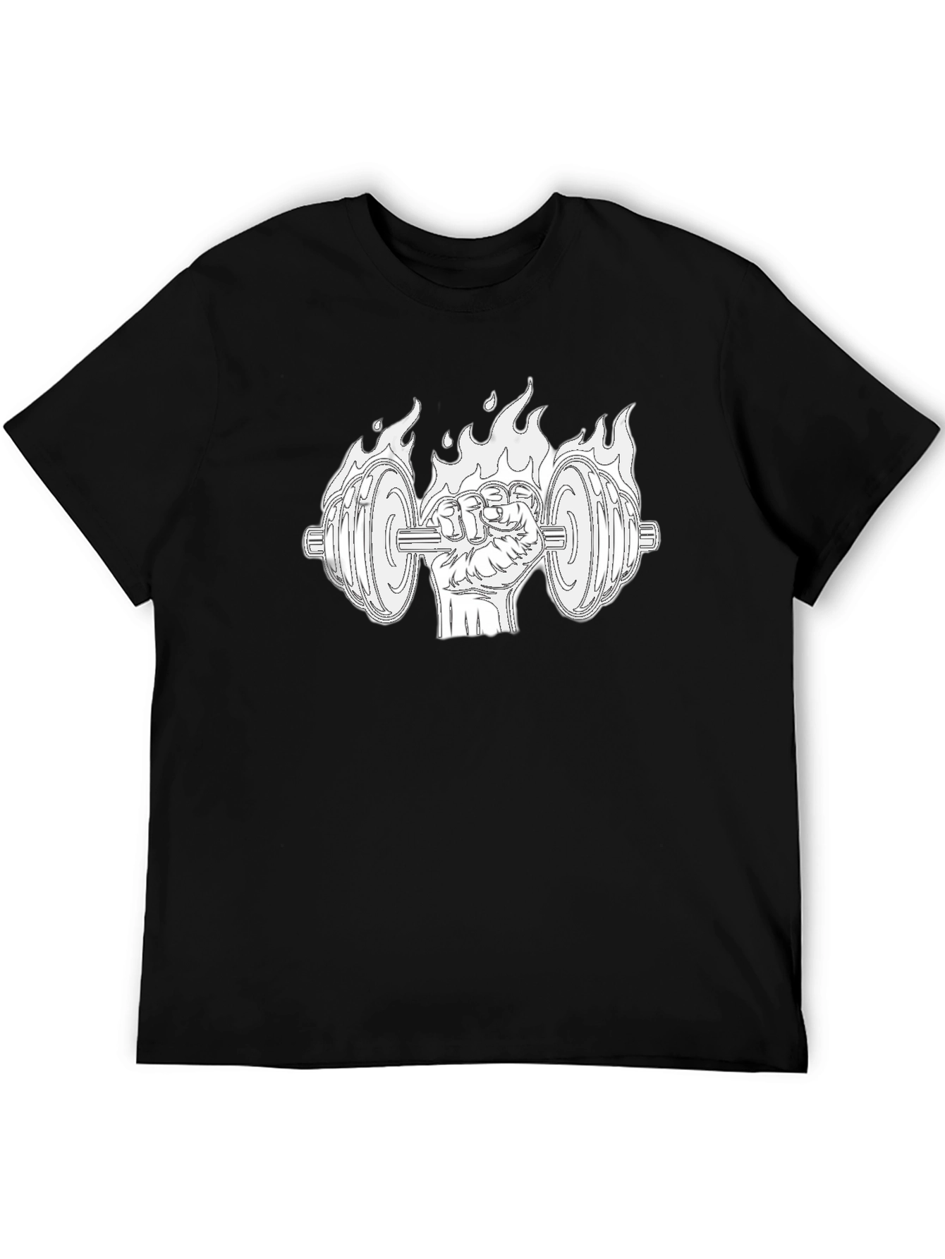 Fiery Fist Weightlifting Black T-Shirt