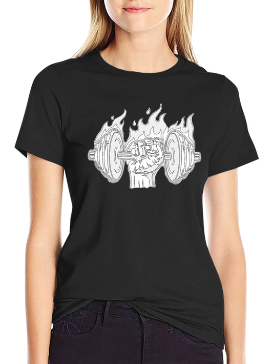 Fiery Fist Weightlifting Black T-Shirt
