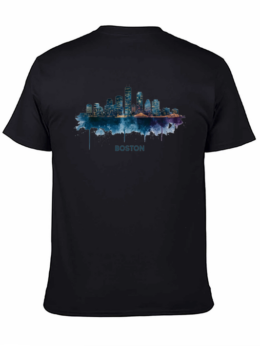 Boston Skyline Watercolor Graphic Tee