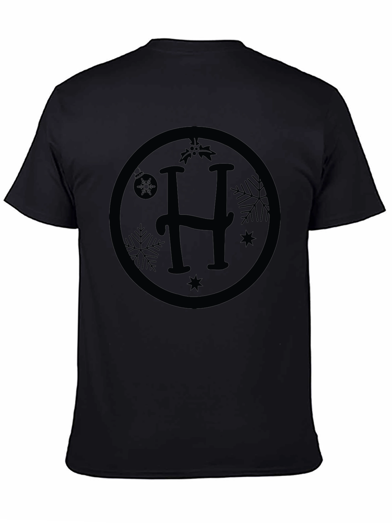 Monogram H Holiday Black T-Shirt