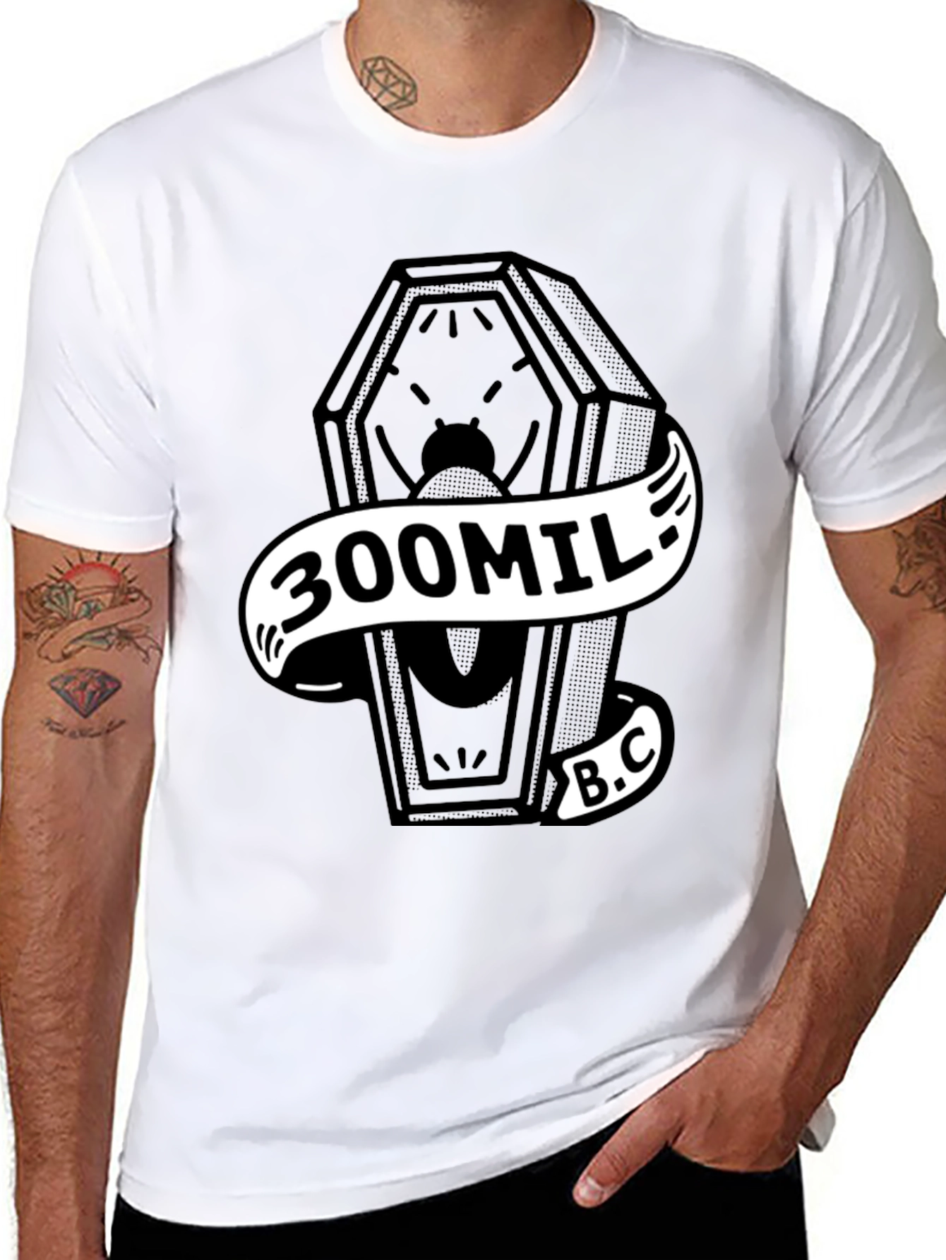 300Mil B.C. Coffin Graphic Black Tee