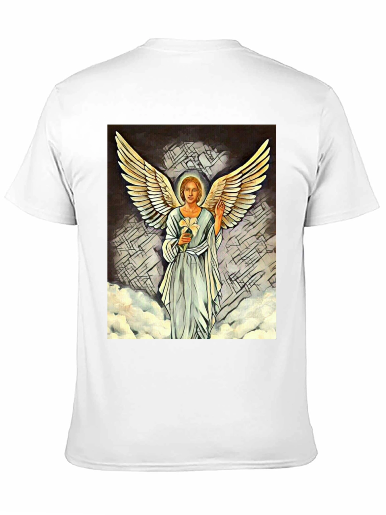 Angel Wings Graphic Print Black T-Shirt