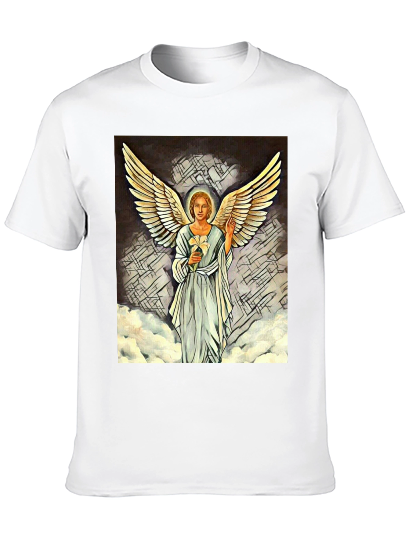 Angel Wings Graphic Print Black T-Shirt