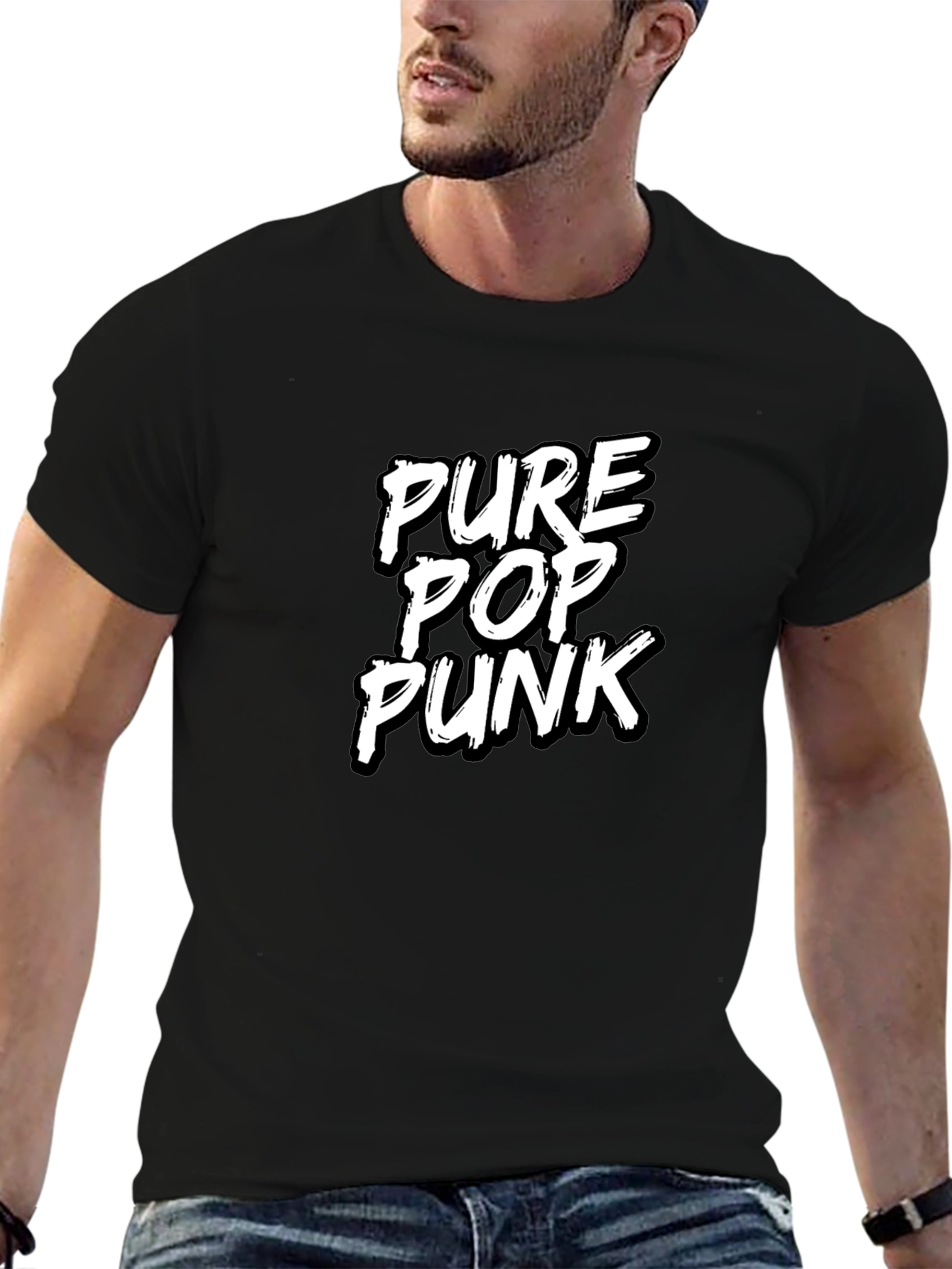 Pure Pop Punk Black Graphic Tee