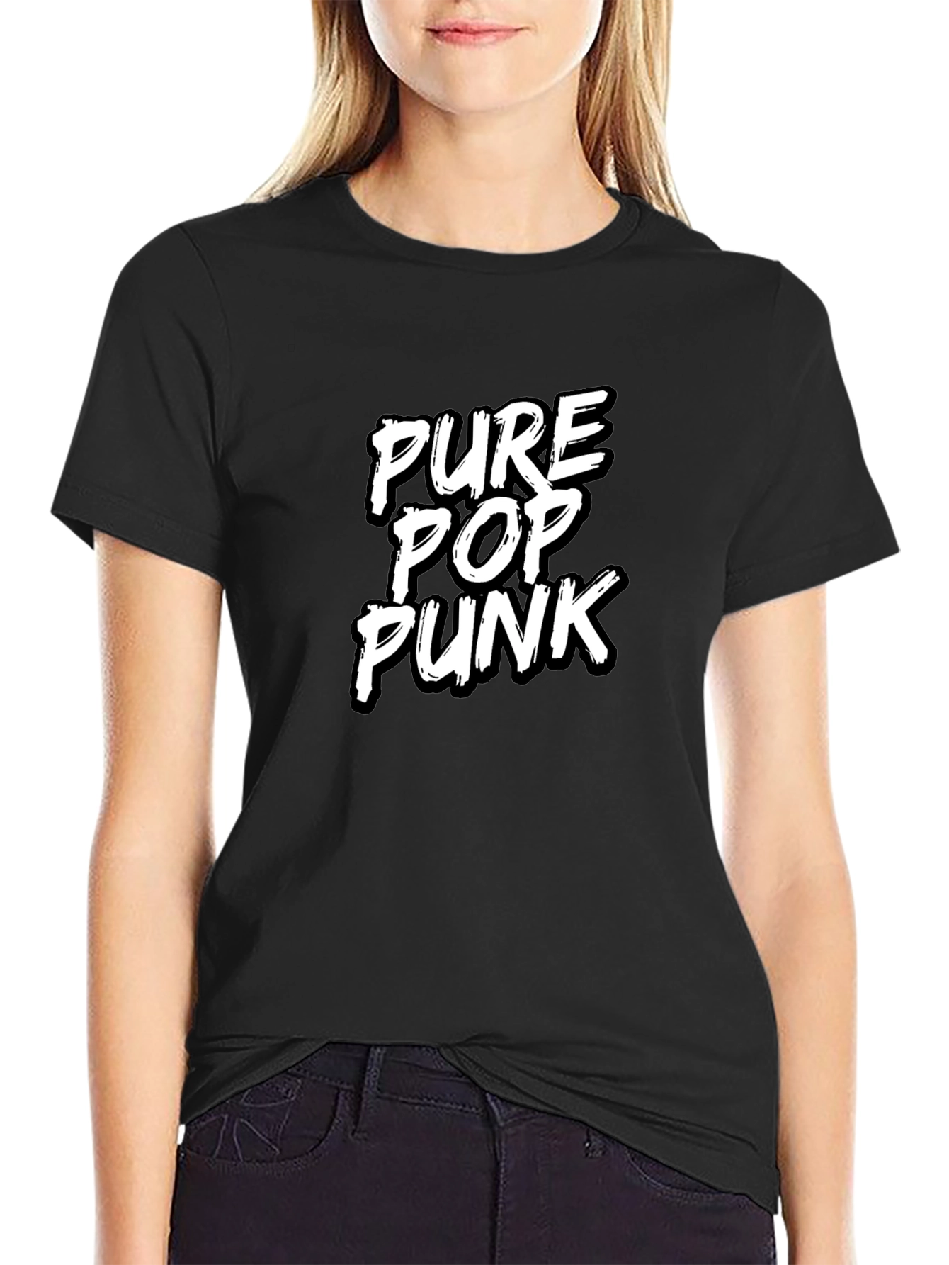 Pure Pop Punk Black Graphic Tee