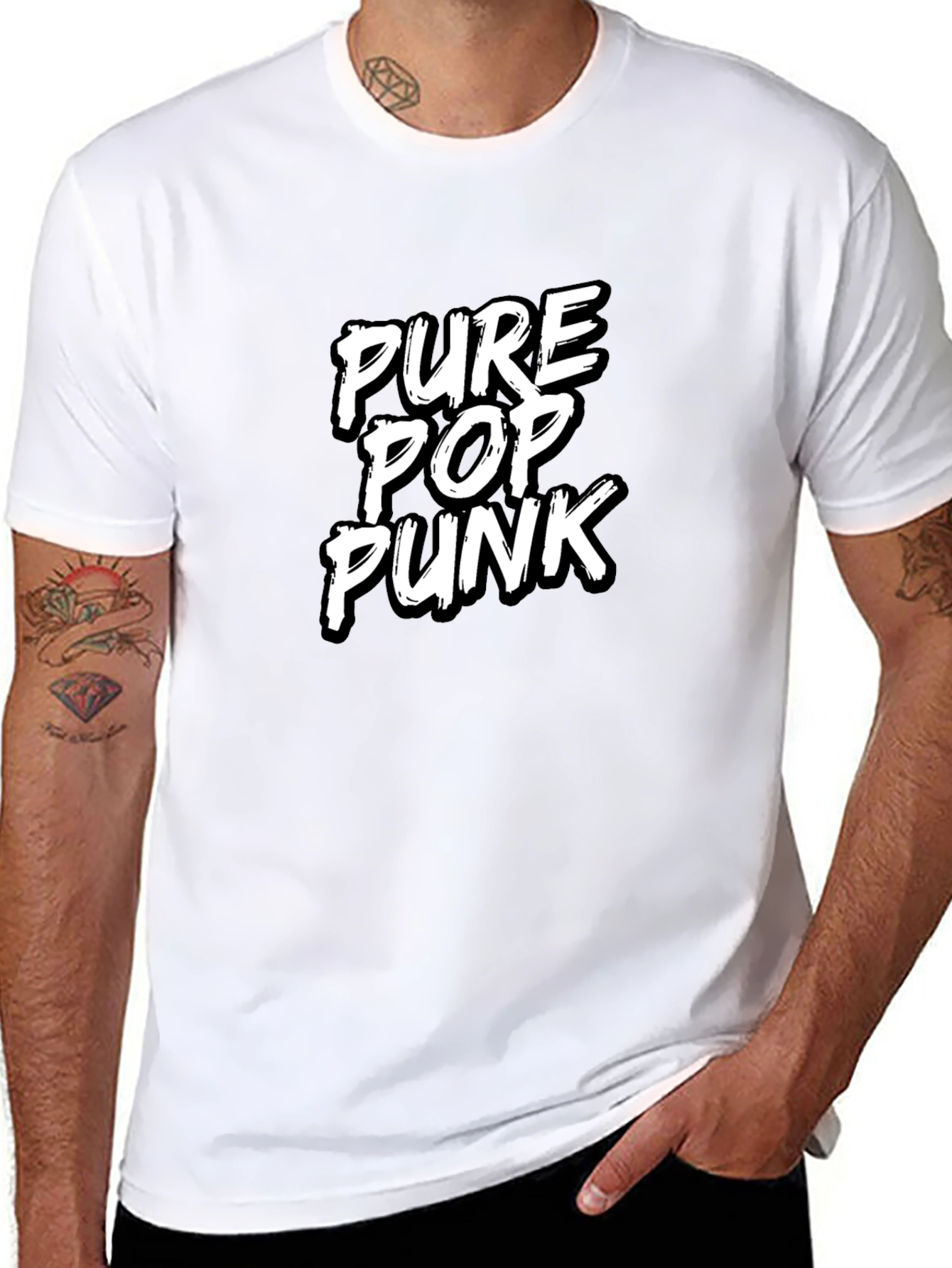 Pure Pop Punk Black Graphic Tee
