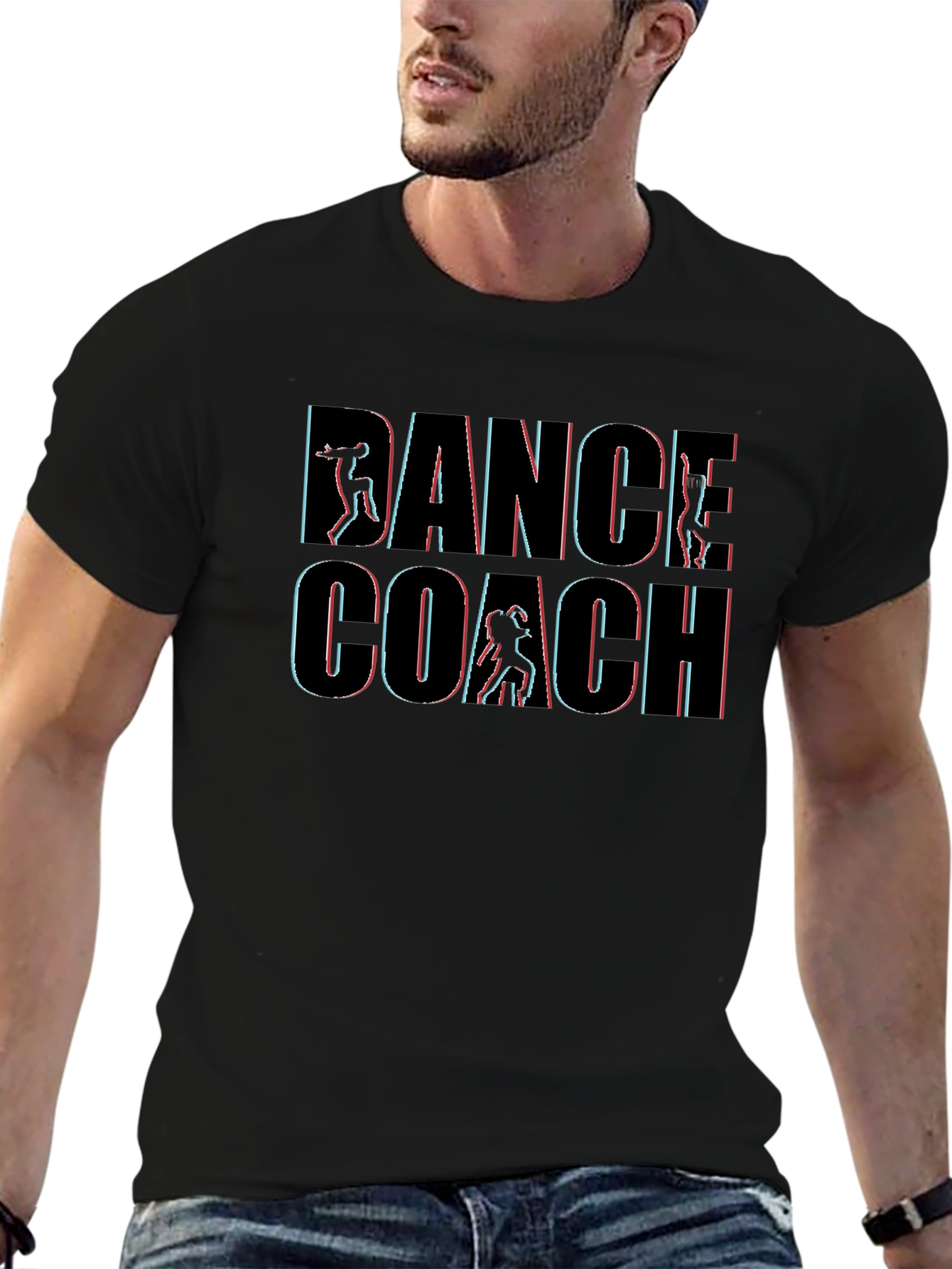 Dance Coach Graphic Print Black T-Shirt