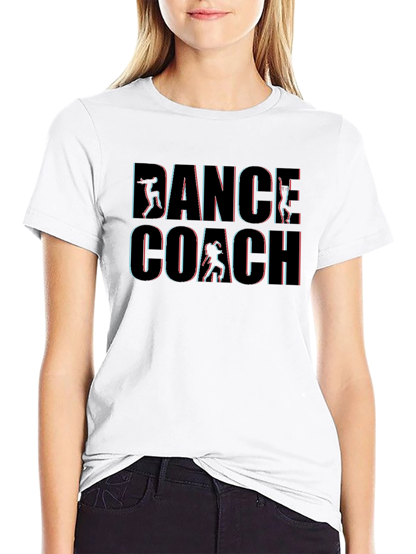 Dance Coach Graphic Print Black T-Shirt