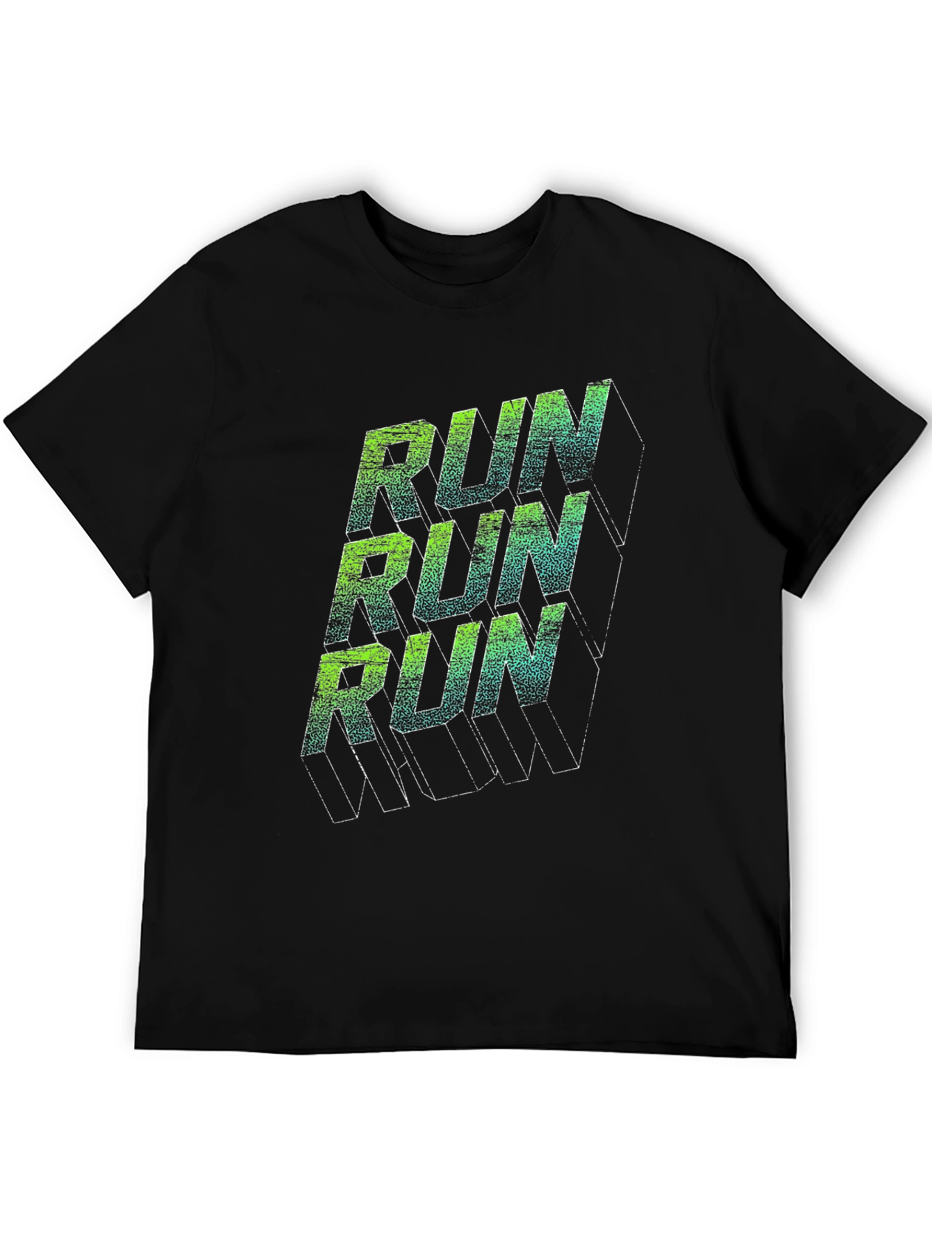 Run Graphic Print Black T-Shirt