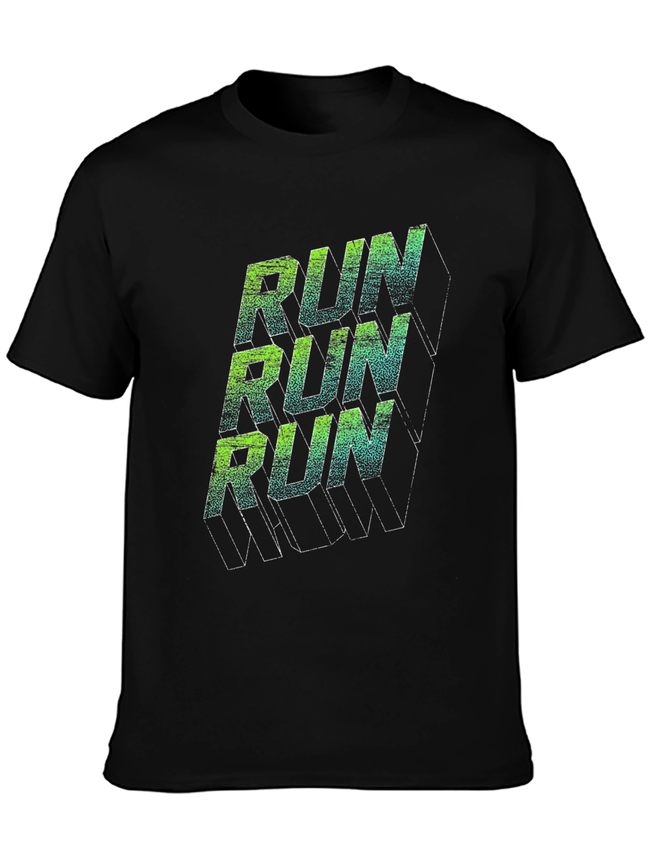 Run Graphic Print Black T-Shirt