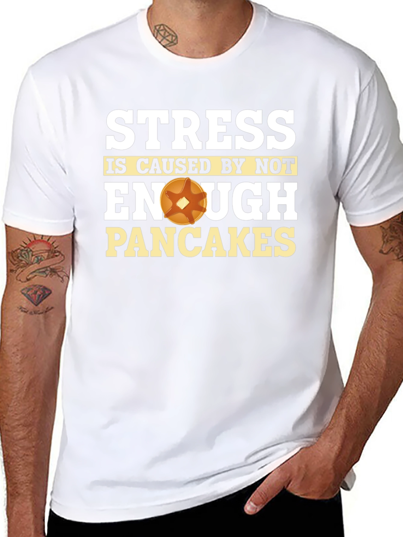Stress Pancakes Funny Graphic T-Shirt