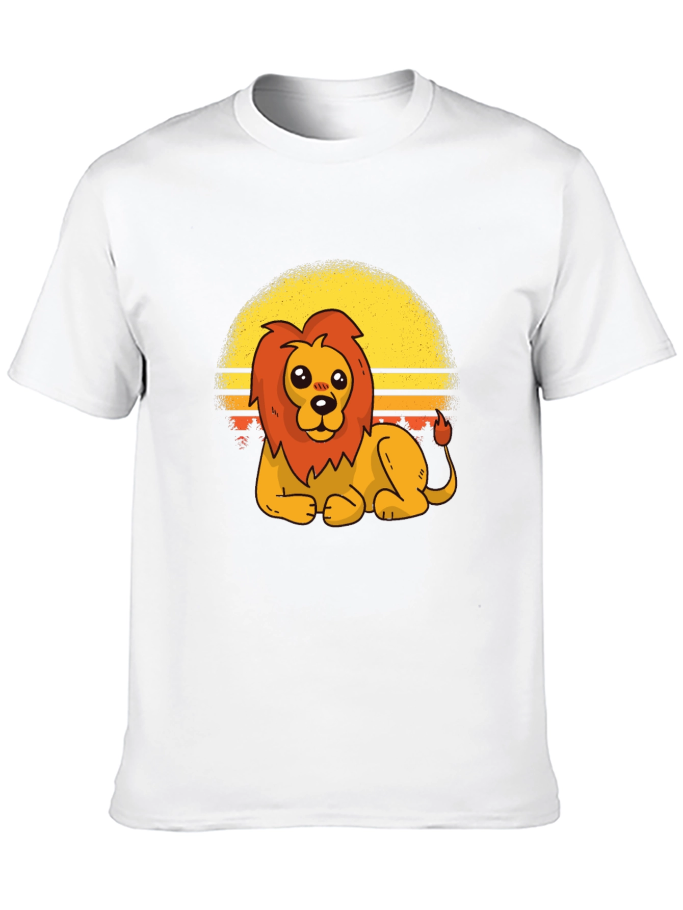 Lion Sunset T-Shirt - Cute Animal Graphic Tee